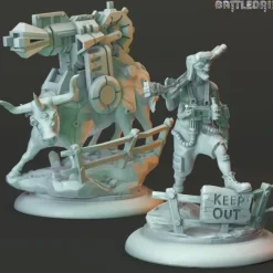 Miniature<Redneck with a Cow - Miniature Marvels: Airplane Models & Painted Dice