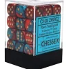 Dice<Red-Teal / Gold : Gemini 36d6 12mm Dice Block CHX 26862 - Miniature Marvels: Airplane Models & Painted Dice