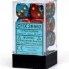 Dice<Red-Teal / Gold: Gemini 12d6 16mm Dice Block CHX 26662 - Miniature Marvels: Airplane Models & Painted Dice