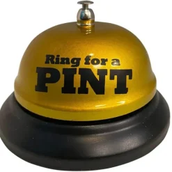 Egpull<Ring for A Pint - Golden Beer Bell - Office Desk Kitchen Bar Pub Room - Miniature Marvels: Airplane Models & Painted Dice