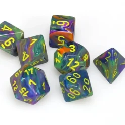 Dice<Rio / Yellow: Festive Polyhedral Dice Set (7's) CHX 27449 - Miniature Marvels: Airplane Models & Painted Dice