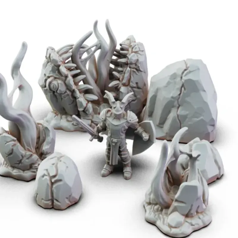 Miniature<Rock Mimics - Miniature Marvels: Airplane Models & Painted Dice
