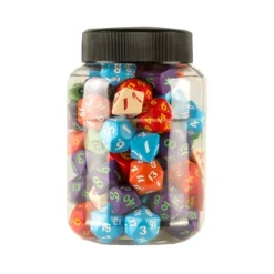 Dice<Round Jar of Classic RPG Dice (80) QWS JMIX07 - Miniature Marvels: Airplane Models & Painted Dice