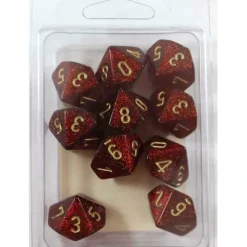 Dice<Ruby / Gold: Glitter d10 Dice Set (10's) CHX 27304 - Miniature Marvels: Airplane Models & Painted Dice
