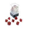 Dice<Ruby / Gold: Glitter Mini-Polyhedral Dice Set (7's) CHX 20504 - Miniature Marvels: Airplane Models & Painted Dice