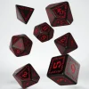 Dice<Runic Black & Red Dice Set (7) QWS SRUN06 - Miniature Marvels: Airplane Models & Painted Dice