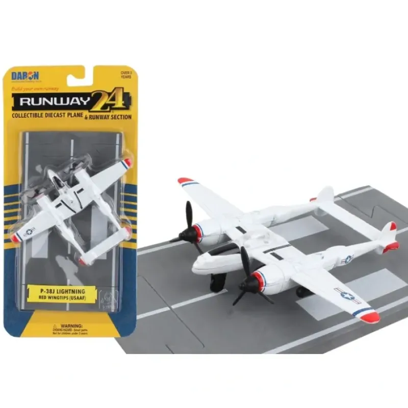 Airplane Model<Runway24 P-38 Red Tip - Miniature Marvels: Airplane Models & Painted Dice