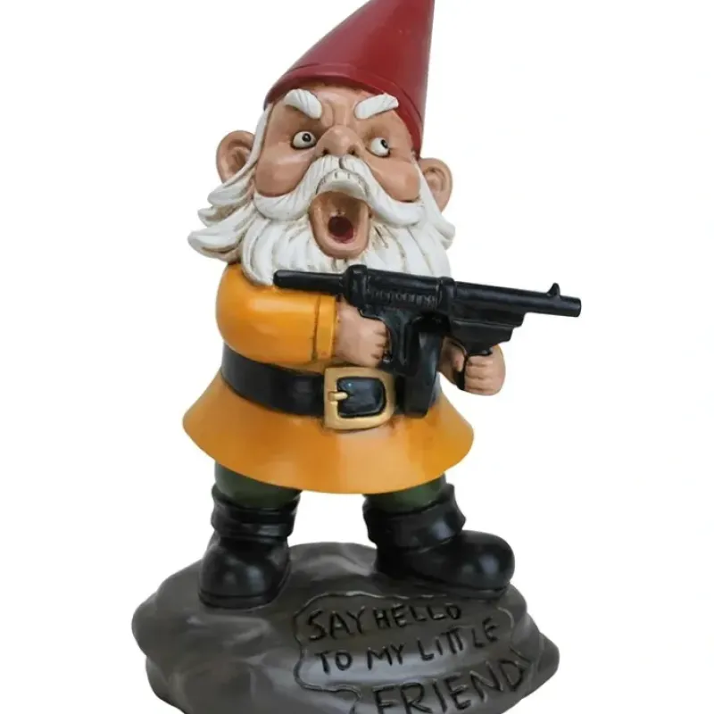 Egpull<Scarface Garden Gnome Say Hello to My Little Friend! Outdoor Sculpture-Figurine - Miniature Marvels: Airplane Models & Painted Dice