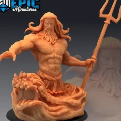 Miniature<Sea God Poseidon - Miniature Marvels: Airplane Models & Painted Dice