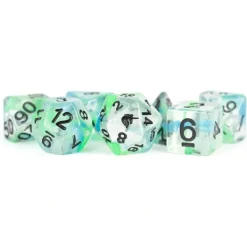 Dice<Sea Kelp 16mm Poly Dice Set MET 715 - Miniature Marvels: Airplane Models & Painted Dice