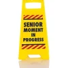 Egpull<Senior Moment in Progress Caution Sign Office Desk Gift - Over the Hill GaG - Miniature Marvels: Airplane Models & Painted Dice