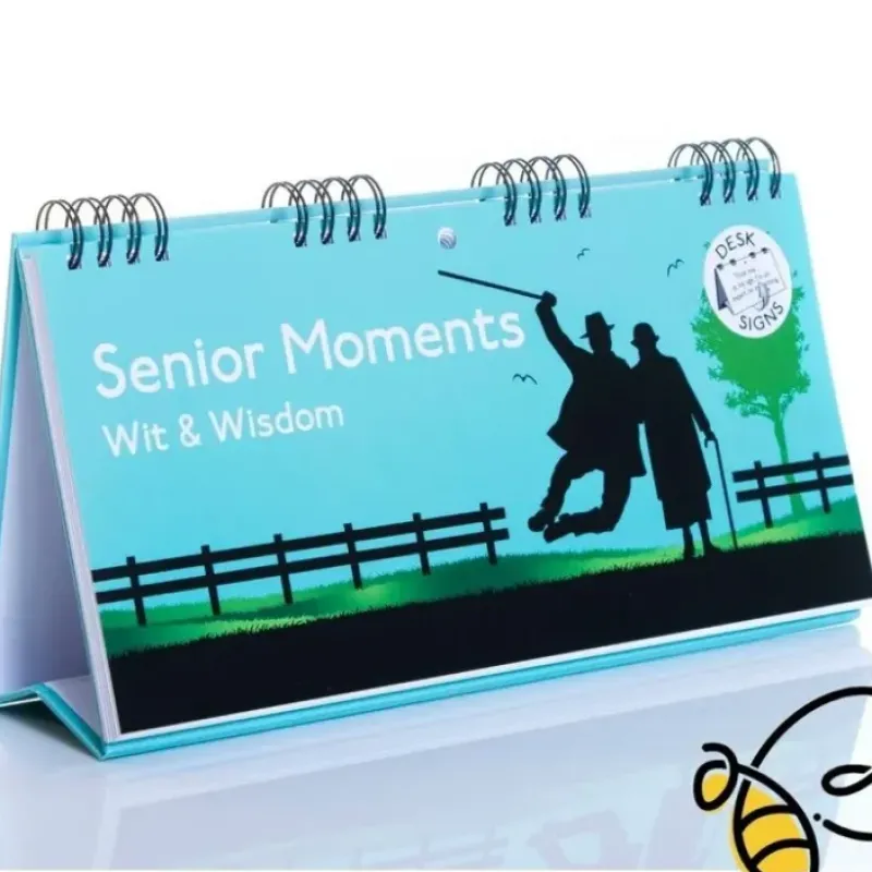 Egpull<Senior Moments - Desk Spiral Flip Book Over Hill Message Table Desk Signs - Miniature Marvels: Airplane Models & Painted Dice