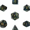 Dice<Shadow / Gold: Lustrous Polyhedral Dice Set (7's) CHX 27499 - Miniature Marvels: Airplane Models & Painted Dice