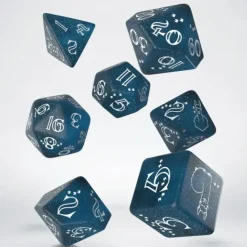 Dice<Shimmering Llama Dice Set (Glittering Dark Blue & White) QWS SLLA3F - Miniature Marvels: Airplane Models & Painted Dice