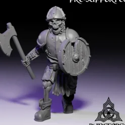 Miniature<Skeleton Axe And Shield - Miniature Marvels: Airplane Models & Painted Dice