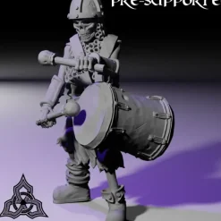 Miniature<Skeleton Drummer - Miniature Marvels: Airplane Models & Painted Dice
