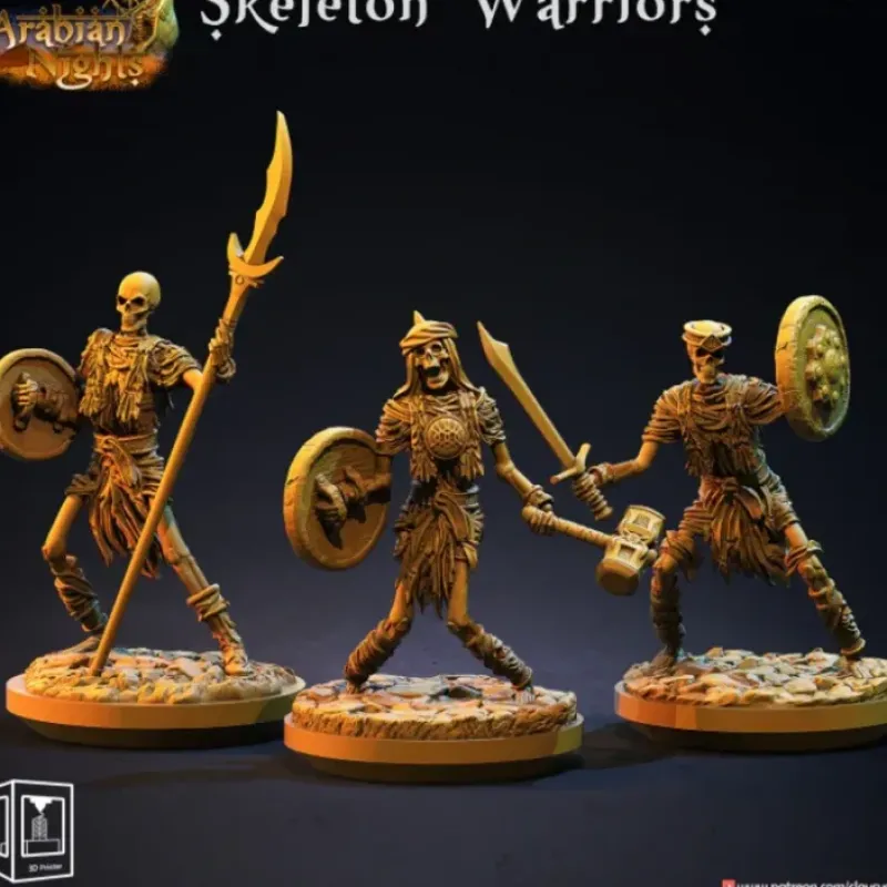 Miniature<Skeleton Warriors - Miniature Marvels: Airplane Models & Painted Dice