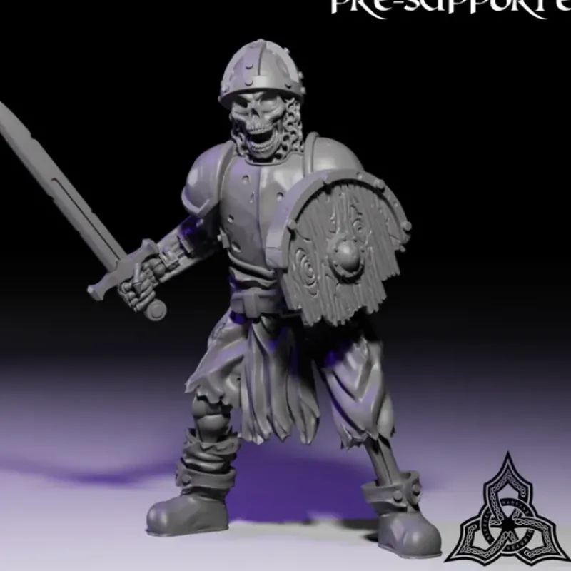 Miniature<Skeleton Weapon & Shield Bundle - Miniature Marvels: Airplane Models & Painted Dice