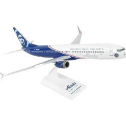 Airplane Model<SKYMARKS SKR917 ALASKA 737-900 1/130 VETERANS - Miniature Marvels: Airplane Models & Painted Dice