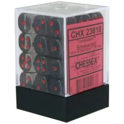 Dice<Smoke / Red : Translucent 36d6 12mm Dice Block CHX 23818 - Miniature Marvels: Airplane Models & Painted Dice