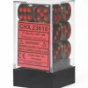 Dice<Smoke / Red: Translucent 12d6 16mm Dice Set CHX 23618 - Miniature Marvels: Airplane Models & Painted Dice