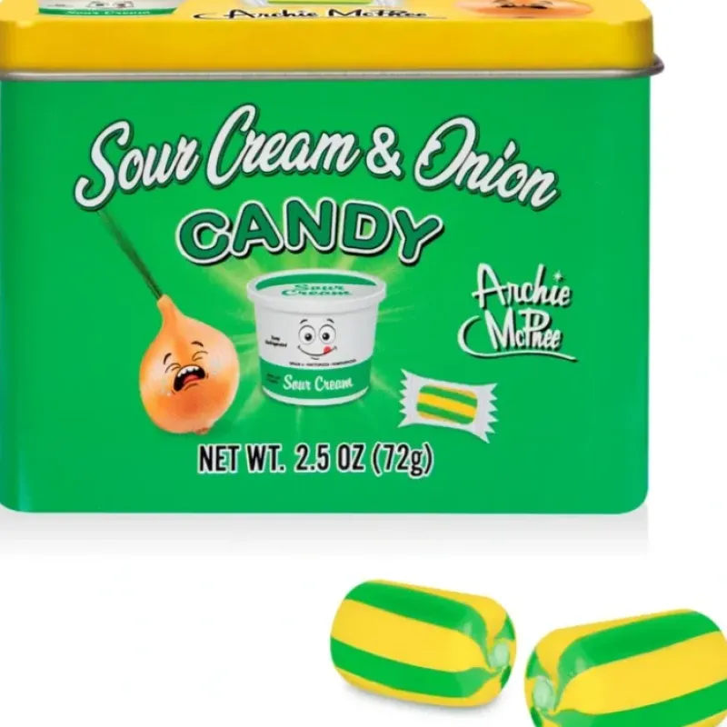 Egpull<Sour Cream & Onion Flavored Candy - Cool Retro Tin Gift Box - Archie McPhee - Miniature Marvels: Airplane Models & Painted Dice