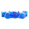 Dice<Stardust Blue w/ Purple Numbers 16mm Polyhedral Dice Set MET 176 - Miniature Marvels: Airplane Models & Painted Dice