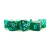 Dice<Stardust Green w/ Blue Numbers 16mm Polyhedral Dice Set MET 178 - Miniature Marvels: Airplane Models & Painted Dice