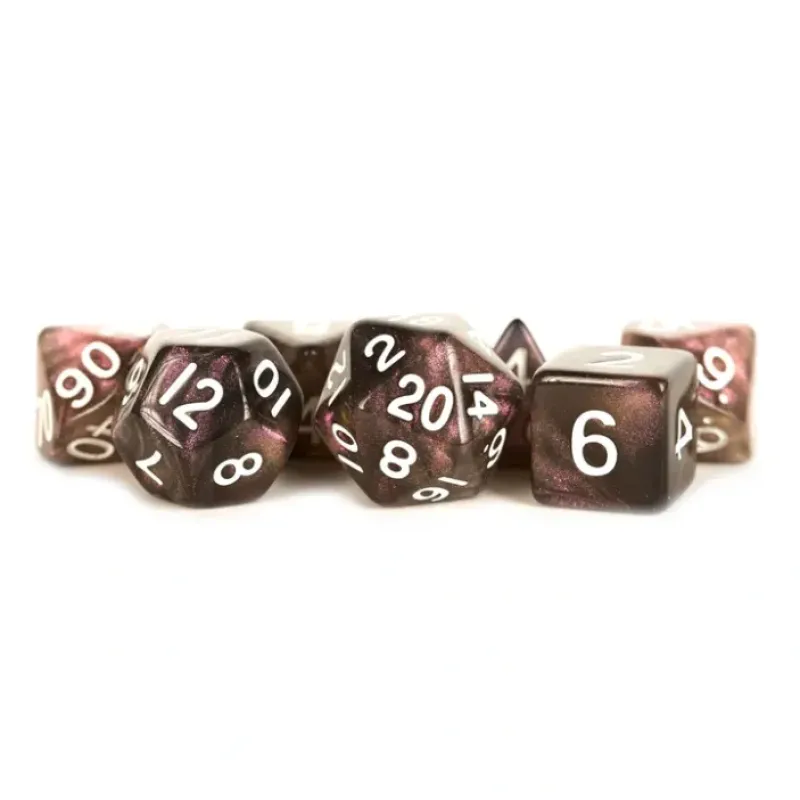 Dice<Stardust Supervolcano 16mm Polyhedral Dice Set MET 174 - Miniature Marvels: Airplane Models & Painted Dice