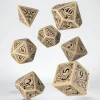 Dice<Steampunk Beige & Black Dice Set (7) QWS SSTE18 - Miniature Marvels: Airplane Models & Painted Dice
