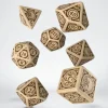 Dice<Steampunk Clockwork Beige & Brown Dice Set (7) QWS SSTC74 - Miniature Marvels: Airplane Models & Painted Dice