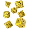 Dice<Steampunk Yellow & Black Dice Set (7) QWS SSTE13 - Miniature Marvels: Airplane Models & Painted Dice
