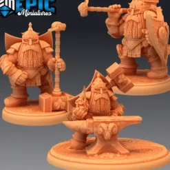 Miniature<Steel Dwarf Set - Miniature Marvels: Airplane Models & Painted Dice
