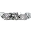Dice<Sterling Gray 16mm Polyhedral Dice Set MET 008 - Miniature Marvels: Airplane Models & Painted Dice