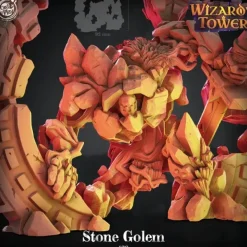 Miniature<Stone Golem - Miniature Marvels: Airplane Models & Painted Dice