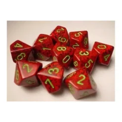 Dice<Strawberry: Speckled d10 Dice Set (10's) CHX 25104 - Miniature Marvels: Airplane Models & Painted Dice