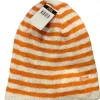 Egpull<Stylish Genuine Le Tigre Knit Hat Winter Beanie - Orange & White 100% Acrylic - Miniature Marvels: Airplane Models & Painted Dice
