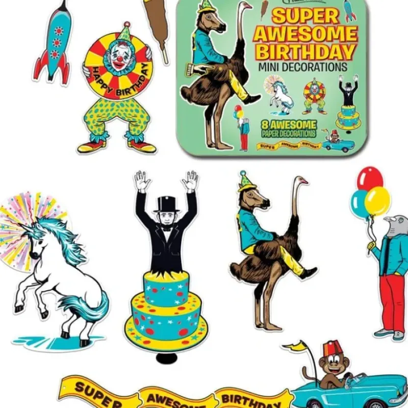 Egpull<Super Awesome Birthday Mini Party Decorations in Cute Tin - Archie McPhee - Miniature Marvels: Airplane Models & Painted Dice
