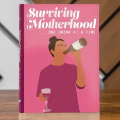 Egpull<Surviving Motherhood... One Drink at a Time Hardcover Book - Funny Gag Joke Gift - Miniature Marvels: Airplane Models & Painted Dice