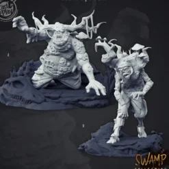Miniature<Swamp Zombies - Miniature Marvels: Airplane Models & Painted Dice
