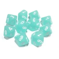 Dice<Teal / White: Frosted d10 Dice Set (10's) CHX 27205 - Miniature Marvels: Airplane Models & Painted Dice