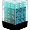 Dice<Teal / White: Frosted 36d6 12mm Dice Block CHX 27805 - Miniature Marvels: Airplane Models & Painted Dice