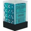 Dice<Teal / White: Translucent 36d6 12mm Dice Block CHX 23815 - Miniature Marvels: Airplane Models & Painted Dice