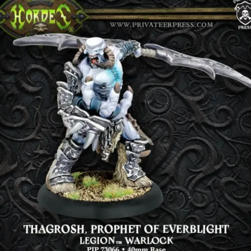 Miniature<Thagrosh, Prophet of Everblight: Legion of Everblight - Warlock PIP 73066 - Miniature Marvels: Airplane Models & Painted Dice