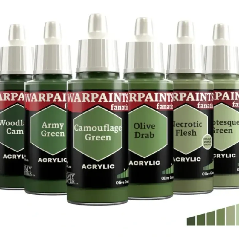 Paint<The Army Painter - Warpaints Fanatic: Olive Greens Flexible Triad - Miniature Marvels: Airplane Models & Painted Dice