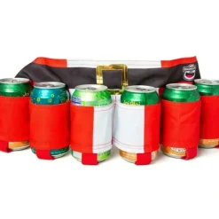 Egpull<THE CHRISTMAS SANTA BEER BELT 6 Pack Beer Holster Bottles or Cans - BigMouth Inc - Miniature Marvels: Airplane Models & Painted Dice