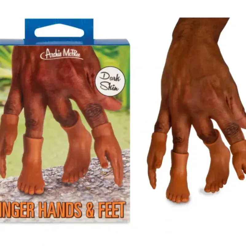 Egpull<Tiny Finger Hands & Feet (DARK SKIN) Fun Puppet Gag Joke Toys - Archie McPhee - Miniature Marvels: Airplane Models & Painted Dice