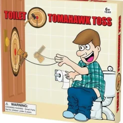 Egpull<Toilet Potty Tomahawk Toss Game - Target Dartboard - Funny Gag Joke Gift Toy - Miniature Marvels: Airplane Models & Painted Dice