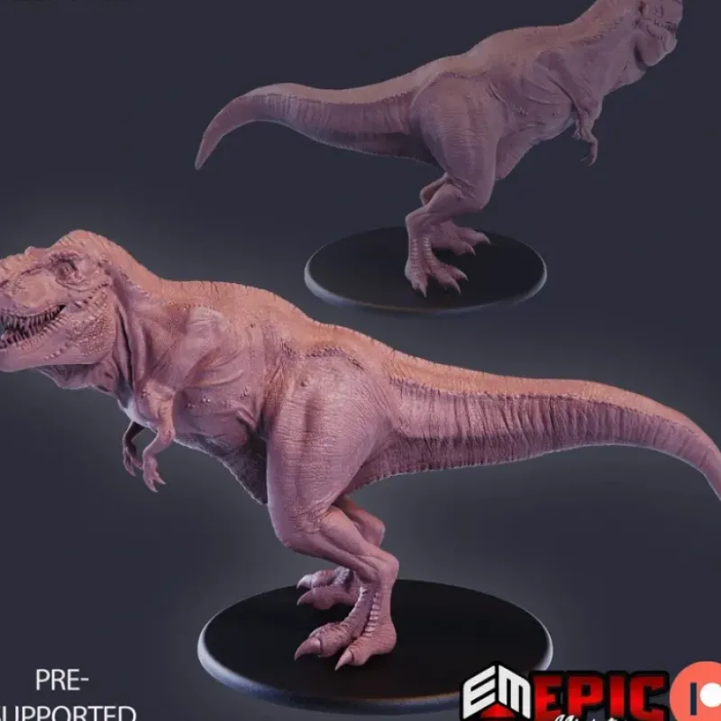 Miniature<T-Rex Standing - Miniature Marvels: Airplane Models & Painted Dice