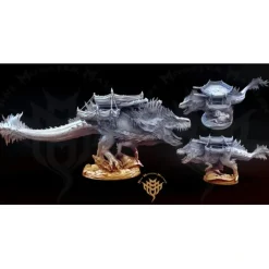 Miniature<T-Rex With Platform - Miniature Marvels: Airplane Models & Painted Dice